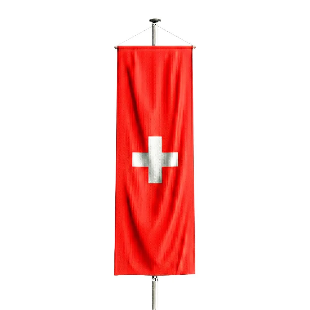 Schweizer Fahne | Bannerfahne (mit einer Stange)