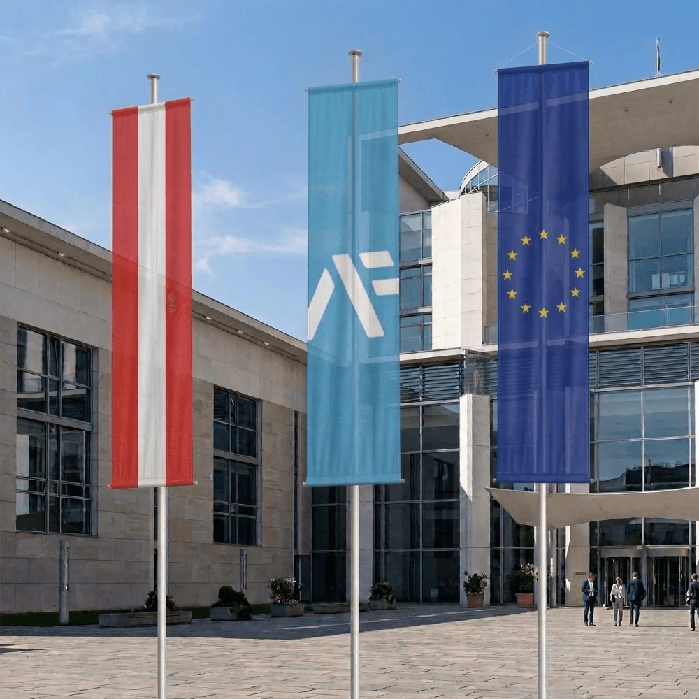 Bannerfahne (mit zwei Stangen)
