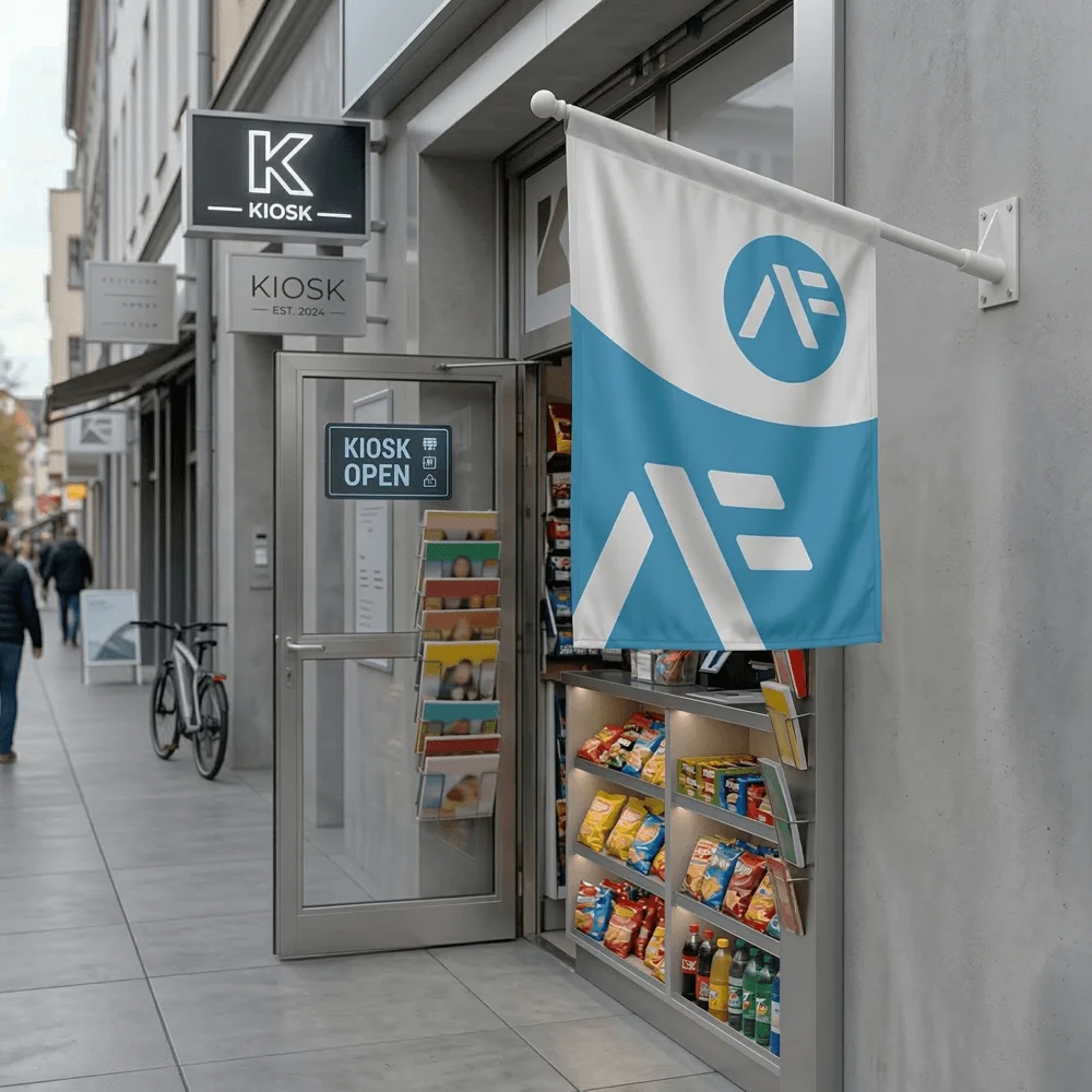 Kioskfahne | Steckfahne mit Konsole