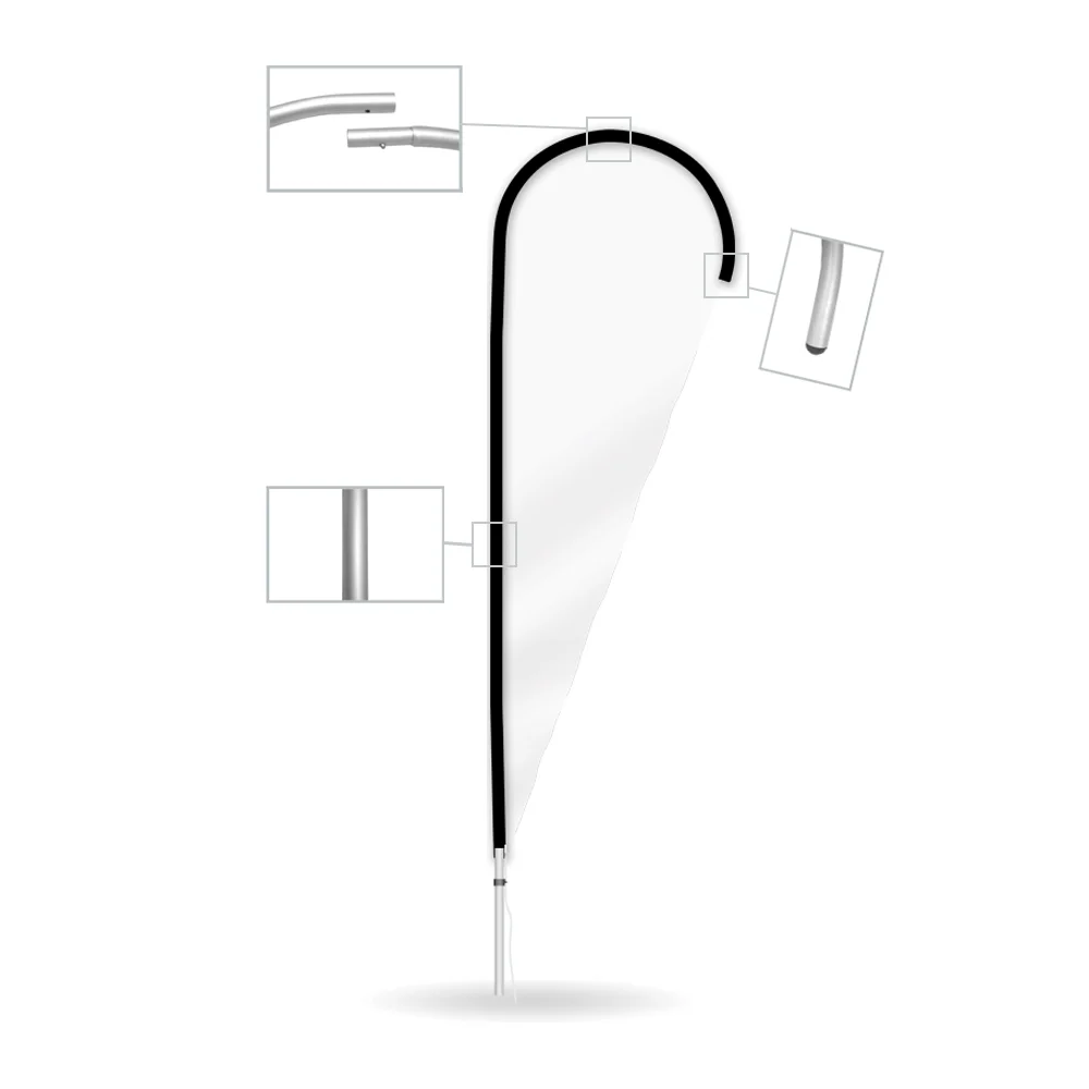 Alu Beachflag Tropfenform (Drop) - einseitg/doppelseitig