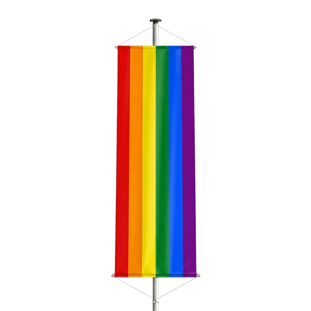 Prideflagge | Bannerfahne (mit zwei Stangen)