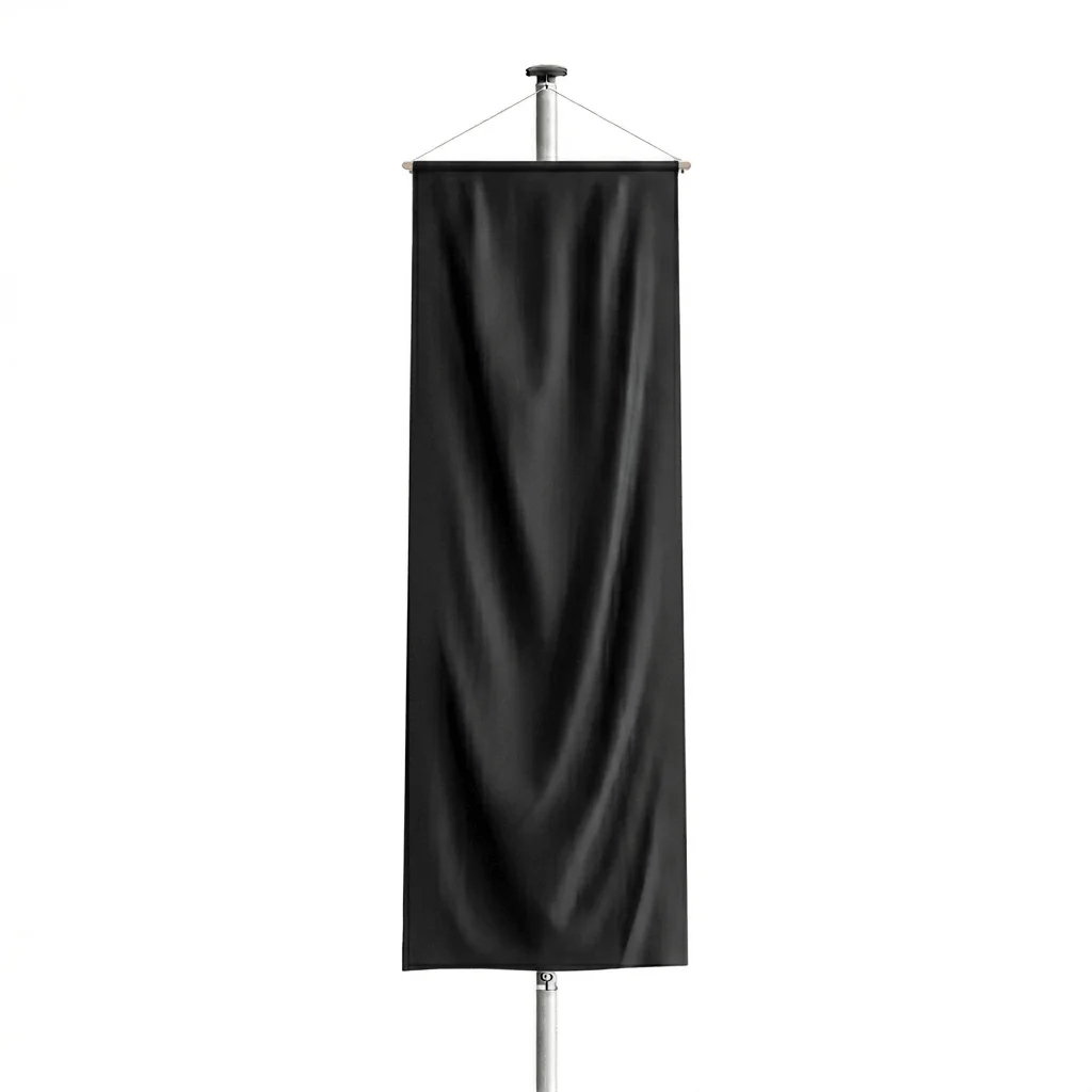 Schwarze Fahne | Bannerfahne (mit einer Stange)