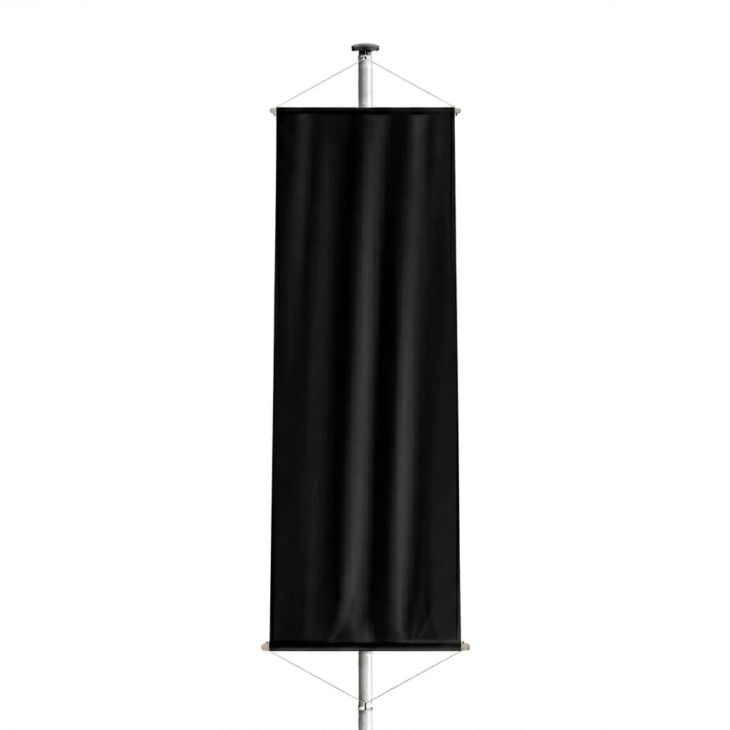 Schwarze Fahne | Bannerfahne (mit zwei Stangen)